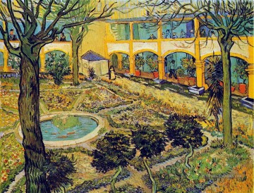 La cour de l’hôpital d’Arles Vincent van Gogh Peinture à l'huile